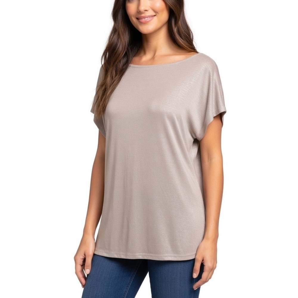 Lauren Ralph Lauren Sleeveless Top Shell Shimmer Metallic Champagne Size PM NWT